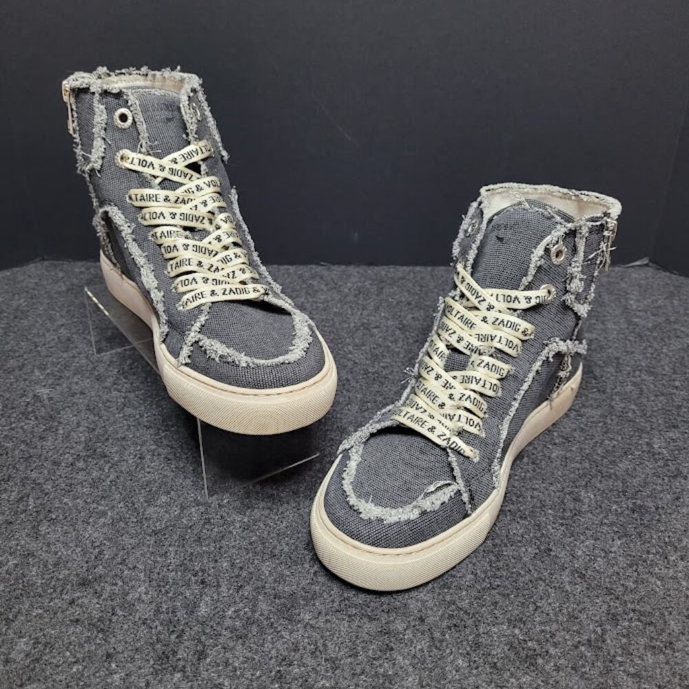 NWOB Zadig & Voltaire Flash Hi-Top Sneakers Size 38 US 7.5 - 8 - Picture 2 of 11